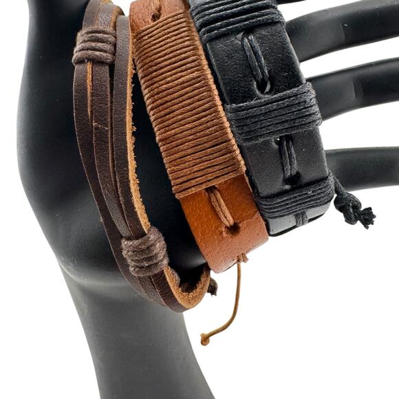 Triad of Anarchy Braided Cuffs: Unisex. Adjustable. Unrelenting. - Picture 1 of 3